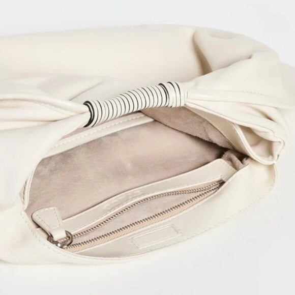 Staud Jetson Hobo Bag White Ivory Leather Purse Clutch Vacation Wedding Bride - Picture 6 of 7